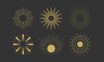 Boho Abstract Sunburst Collection vector