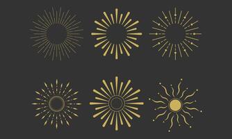 Abstract Boho Sunburst Set vector