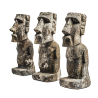 Three ancient stone figures displayed in close-up png