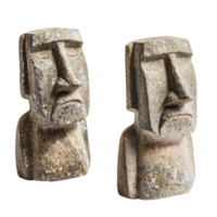 Moai sculptures from Easter Island on display png