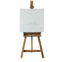 Empty canvas on easel in a bright studio png