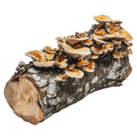 Log with fungi growth in natural setting png