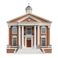 Classical brick building with columns and dome png