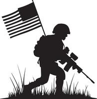 An American flag is flying on a pole coloring page vector