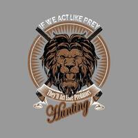 a gray t - shirt with a lion on the front and the words do it like it. vector