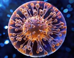Microscopic Virus Cell Glowing Particles photo