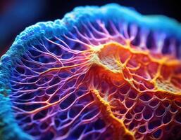 Microscopic Virus Cell Glowing Particles photo