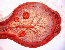 Human Artery Cross Section with Red Blood Cells photo