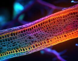 Microscopic Virus Cell Glowing Particles photo