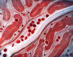 Human Artery Cross Section with Red Blood Cells photo