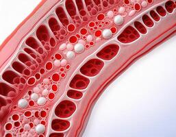 Human Artery Cross Section with Red Blood Cells photo