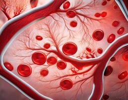Human Artery Cross Section with Red Blood Cells photo