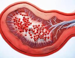 Human Artery Cross Section with Red Blood Cells photo