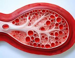 Human Artery Cross Section with Red Blood Cells photo