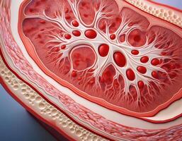 Human Artery Cross Section with Red Blood Cells photo