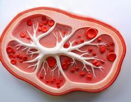 Human Artery Cross Section with Red Blood Cells photo