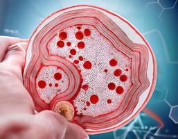 Human Artery Cross Section with Red Blood Cells photo