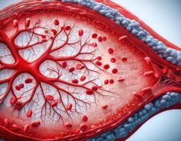 Human Artery Cross Section with Red Blood Cells photo