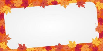 autumn background with copy space area, design with maple leaf pattern. template for banner, greeting card, flyer, social media, presentation, web. vector