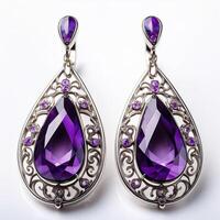 Exquisite Amethyst Drop Earrings photo