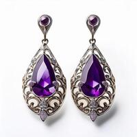 Exquisite Amethyst Drop Earrings photo
