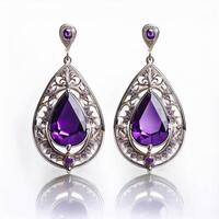 Exquisite Amethyst Drop Earrings photo