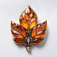 Art Deco Amber and Diamond Brooch photo