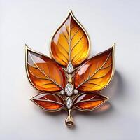 Art Deco Amber and Diamond Brooch photo