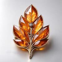 Art Deco Amber and Diamond Brooch photo