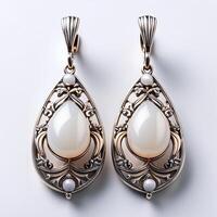 Exquisite Shell and Pearl Drop Earrings photo