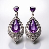 Exquisite Amethyst Drop Earrings photo