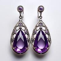 Exquisite Amethyst Drop Earrings photo