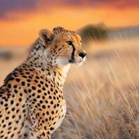 Cheetah Golden Hour Portrait photo