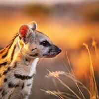 Spotted Hyena Profile in Savannah photo
