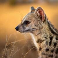 Spotted Hyena Profile in Savannah photo