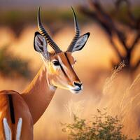 Graceful Antelope in Golden Savannah photo