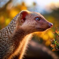 Close-Up Mongoose Golden Hour photo