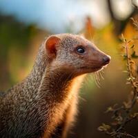 Close-Up Mongoose Golden Hour photo