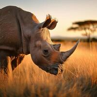 White Rhinoceros Close-up photo