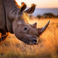 White Rhinoceros Close-up photo