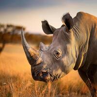 White Rhinoceros Close-up photo