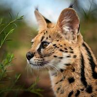 Serval Cat Portrait photo