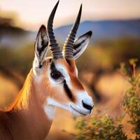 Close-Up Antelope Portrait in Savannah photo