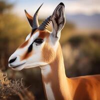 Close-Up Antelope Portrait in Savannah photo