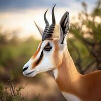 Close-Up Antelope Portrait in Savannah photo