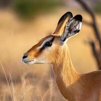 Close-Up Antelope Portrait in Savannah photo