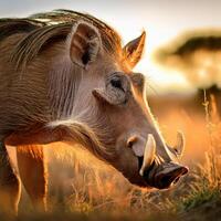 Warthog Close-Up Portrait photo