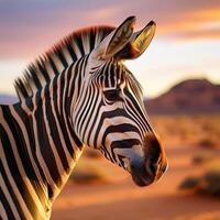Stunning Close-Up of Zebra in Natural Habitat photo