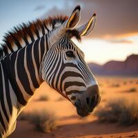 Stunning Close-Up of Zebra in Natural Habitat photo
