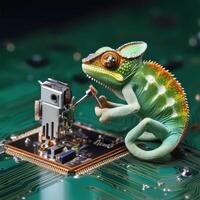 camaleón tecnología genio foto